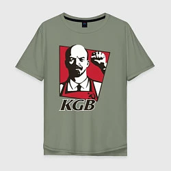 Футболка оверсайз мужская KGB Lenin, цвет: авокадо