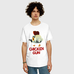 Футболка оверсайз мужская Chicken Gun chick, цвет: белый — фото 2