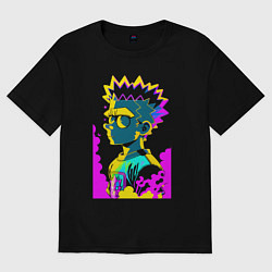 Футболка оверсайз мужская Bart Simpson - pop art, цвет: черный