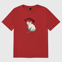 Футболка оверсайз мужская Парные: я крыса, цвет: красный