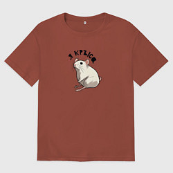 Футболка оверсайз мужская Парные: я крыса, цвет: кирпичный