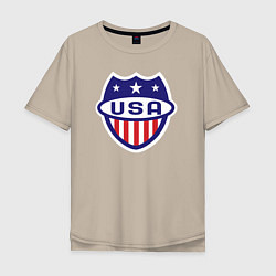 Футболка оверсайз мужская Shield USA, цвет: миндальный
