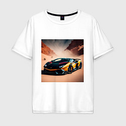 Мужская футболка оверсайз Lamborghini Aventador