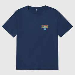 Футболка оверсайз мужская Логотип Тетрис - мини, цвет: тёмно-синий