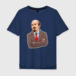Мужская футболка оверсайз Ленин закатывает глаза
