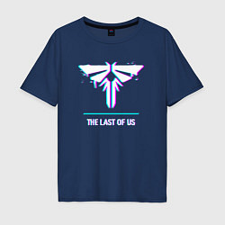 Футболка оверсайз мужская The Last Of Us в стиле glitch и баги графики, цвет: тёмно-синий