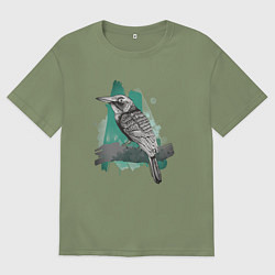 Мужская футболка оверсайз Птичка певчая