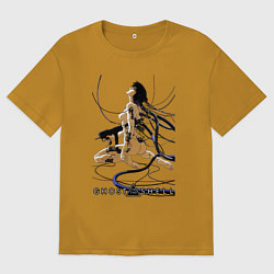 Футболка оверсайз мужская Майор Мотоко Кусанаги, цвет: горчичный