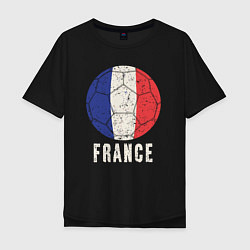 Футболка оверсайз мужская Футбол Франции, цвет: черный