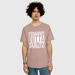Футболка оверсайз мужская Straight outta Skalitz, цвет: пыльно-розовый — фото 2