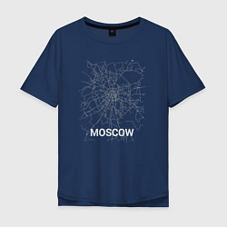 Футболка оверсайз мужская Moscow map, цвет: тёмно-синий