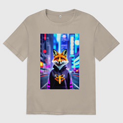 Мужская футболка оверсайз Fox in New York - urban style