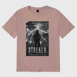 Футболка оверсайз мужская Stalker thunderstorm, цвет: пыльно-розовый