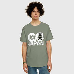 Футболка оверсайз мужская Go Japan - motto, цвет: авокадо — фото 2