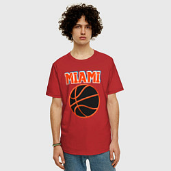 Футболка оверсайз мужская Miami ball, цвет: красный — фото 2