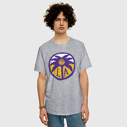 Футболка оверсайз мужская Lakers California, цвет: меланж — фото 2