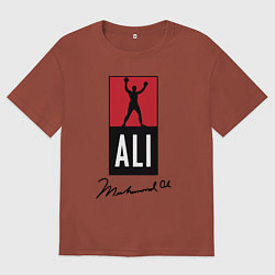 Футболка оверсайз мужская Muhammad Ali boxer, цвет: кирпичный