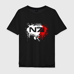Мужская футболка оверсайз Mass Effect N7 - shooter - logo