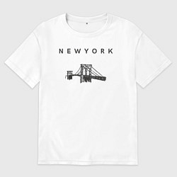 Футболка оверсайз мужская Бруклинский мост, цвет: белый