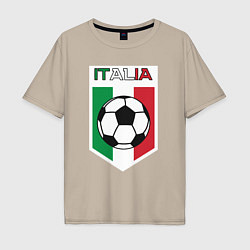 Футболка оверсайз мужская Футбол Италии, цвет: миндальный