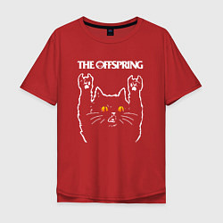 Футболка оверсайз мужская The Offspring rock cat, цвет: красный