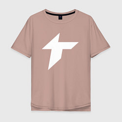 Футболка оверсайз мужская Thunder awaken logo, цвет: пыльно-розовый