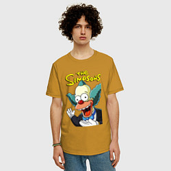 Футболка оверсайз мужская Krusty the clown, цвет: горчичный — фото 2