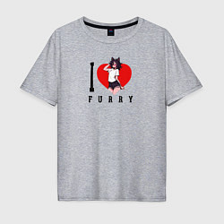 Мужская футболка оверсайз I love Furry SF
