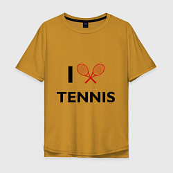 Футболка оверсайз мужская I Love Tennis, цвет: горчичный