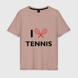 Мужская футболка оверсайз I Love Tennis