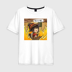 Мужская футболка оверсайз This is fine Megumin