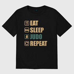 Мужская футболка оверсайз Eat sleep judo