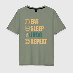 Мужская футболка оверсайз Eat sleep judo