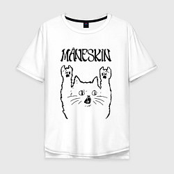Футболка оверсайз мужская Maneskin - rock cat, цвет: белый