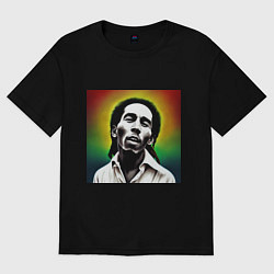 Мужская футболка оверсайз Боб Марли в традиционном триколоре