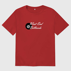 Футболка оверсайз мужская Бильярдный шар, цвет: красный