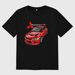 Футболка оверсайз мужская Lancer Evolution 8, цвет: черный