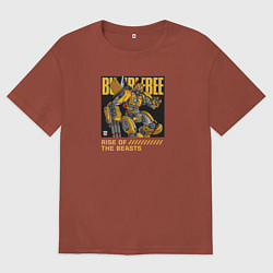 Футболка оверсайз мужская Трансформеры: Бамблби, цвет: кирпичный