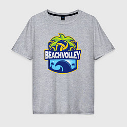 Футболка оверсайз мужская Волейбол на пляже, цвет: меланж