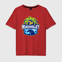 Мужская футболка оверсайз Волейбол на пляже