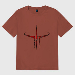 Футболка оверсайз мужская Quake III logo, цвет: кирпичный