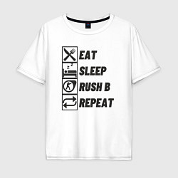 Мужская футболка оверсайз Eat sleep rush b
