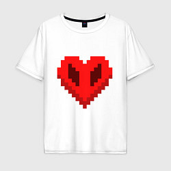 Мужская футболка оверсайз Сердце Майнкрафта