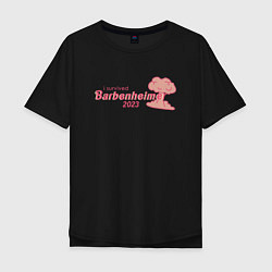 Футболка оверсайз мужская Barbenheimer or Oppenbarbie meme, цвет: черный