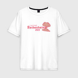 Мужская футболка оверсайз Barbenheimer or Oppenbarbie meme