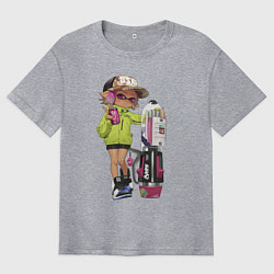 Футболка оверсайз мужская Inkling girl, цвет: меланж