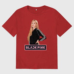 Футболка оверсайз мужская Блэкпинк Роза, цвет: красный