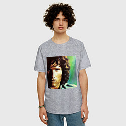 Футболка оверсайз мужская Jim Morrison One eye Digital Art, цвет: меланж — фото 2