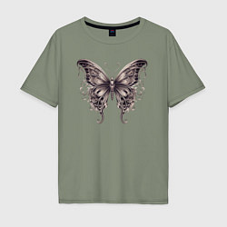 Мужская футболка оверсайз Бронзовая бабочка
