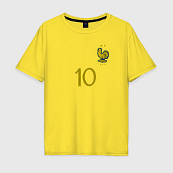 Футболка оверсайз мужская Килиан Мбаппе ЧМ 2022 сборная Франции, цвет: желтый